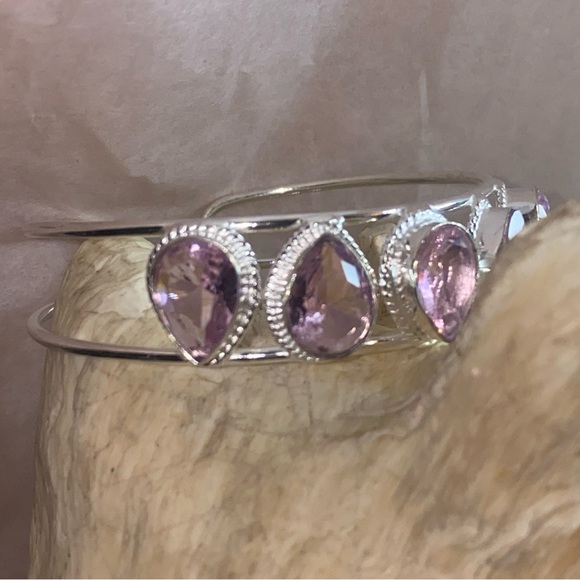 Dainty Pink Kunzite handcrafted multi/gem statement Cuff - Picture 1 of 14